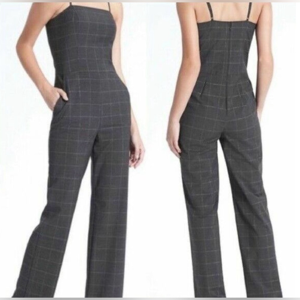 Banana Republic Windowpane Wide- Leg Jumpsuit